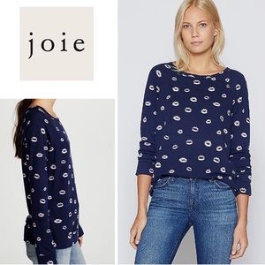 Joie Annoria Long Sleeve Kiss Printed Sweatshirt
